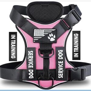 NEW!Service Dog Harness, Reflective Vest Harness with Patches Adjustable